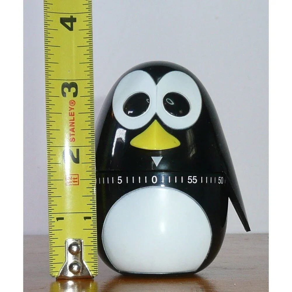Penguin Kitchen Egg Timer Black White up to 60 Minutes from Kikkerland Kitsch